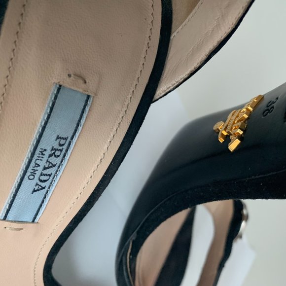 Prada Black Suede sandal with ankle strap - Picture 5 of 14